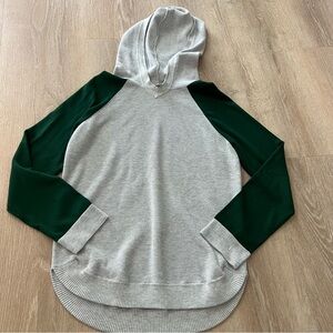 Evolution by Cyrus sweatshirt hoodie size medium gray green waffle